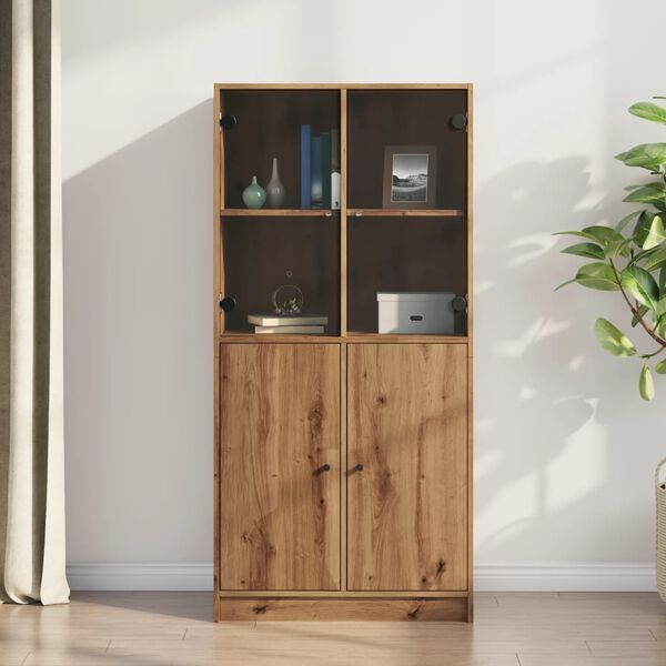 vidaXL Highboard med dører artisan eik 68x37x142 cm konstruert tre
