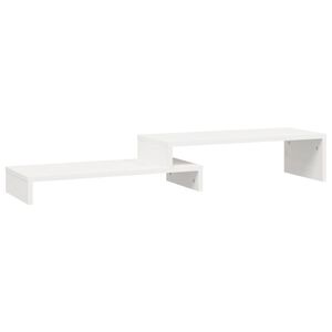 vidaXL Monitorstativ hvit (52-101)x22x14 cm heltre furu