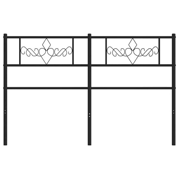 vidaXL Utskiftbar sengegavl i metall svart 120 cm
