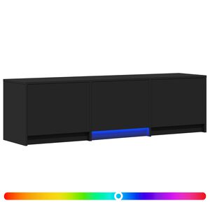 vidaXL TV-benk med LED med LED Svart 140 x 34 x 40 cm Konstruert tre