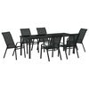 vidaXL Hage Spisegruppe 7 pcs Svart Pulverlakkert st&aring;l