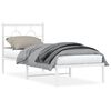 vidaXL Sengeramme i metall uten madrass med hodegavl hvit 75x190 cm