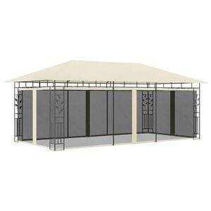 vidaXL Paviljong med myggnett 6x3x2,73 m kremhvit