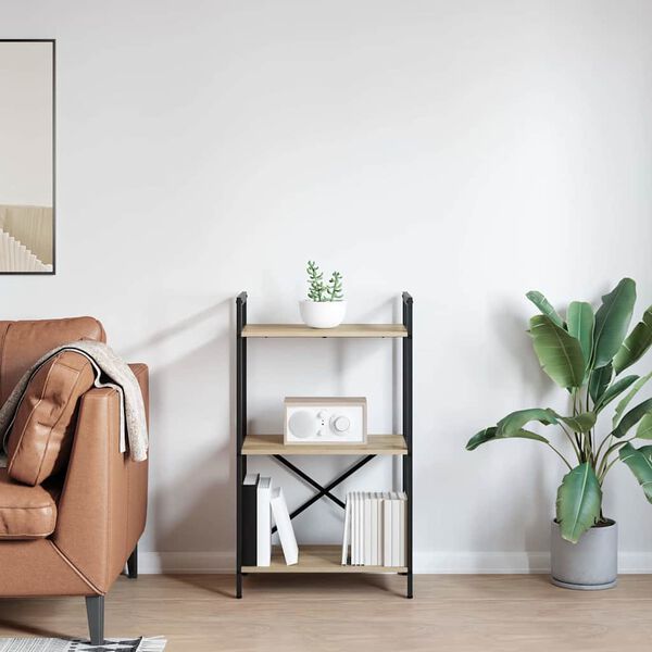 vidaXL Bokhylle Sonoma eik 56 x 34 x 96 cm Konstruert tre