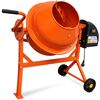 Elektrisk betongblander 63 L 220 W oransje st&aring;l