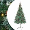 vidaXL Kunstig juletre med 300 LED med stativ gr&oslash;nn 210 cm PVC og st&aring;l