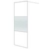 vidaXL Dusjvegg hvit 80x195 cm klart ESG-glass