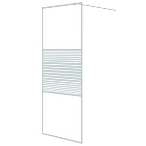 vidaXL Dusjvegg hvit 80x195 cm klart ESG-glass