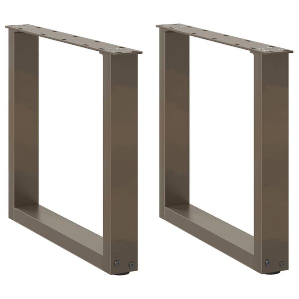 vidaXL Salongbordben U-formet 2 stk naturst&aring;l 50x(42-43) cm st&aring;l