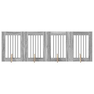 vidaXL Hundegate med stender 4 pcs Gr&aring; sonoma 60 x 80 cm