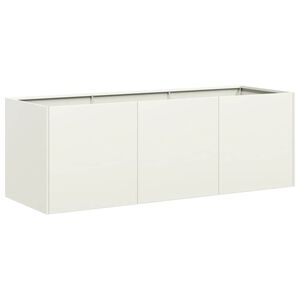 vidaXL Plantekasse hvit 120x40x40 cm kaldvalset st&aring;l