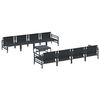 vidaXL Hagesofa Set med pute 9 pcs Antrasitt Stål & stoff