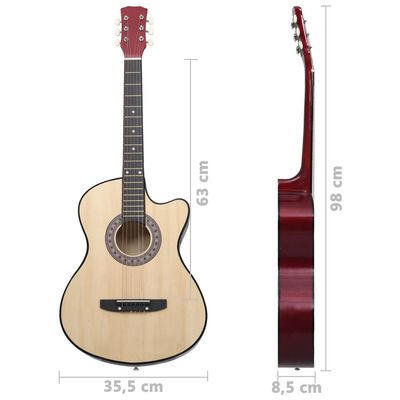 vidaXL Western akustisk cutaway gitar med 6 strenger 38" lind