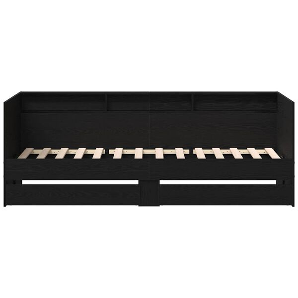 vidaXL Seng med hodegjerde Svart Eik 100 x 200 cm Konstruert tre