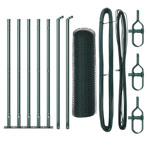 vidaXL Gjerdepåle grønn 10 x 0,4 m (25 mm mesh) Stål og PVC