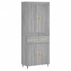 vidaXL Highboard gr&aring; sonoma 69,5x34x180 cm konstruert tre