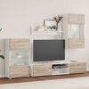 vidaXL TV-enheter med LED 5 deler sonoma eik konstruert tre