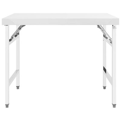 vidaXL Sammenleggbart arbeidsbord kjøkken 100x60x80 cm rustfritt stål