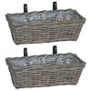 vidaXL Hengende Plantekurv 2 pcs Gr&aring; 48 x 22 x 15 cm Lacak Rattan