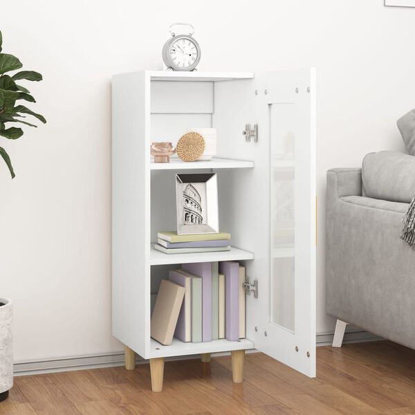 vidaXL Skjenk hvit 34,5x34x90 cm konstruert tre