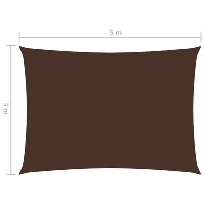 vidaXL Solseil oxfordstoff rektangulær 3x5 m brun