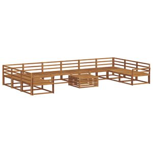 vidaXL Utend&oslash;rs sofa-sett 11 pcs Naturlig Solid akasietre