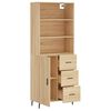 vidaXL Highboard sonoma eik 69,5x34x180 cm konstruert tre
