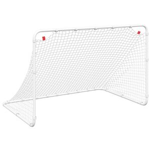 vidaXL Fotballm&aring;l hvit 122x81x81 cm st&aring;l