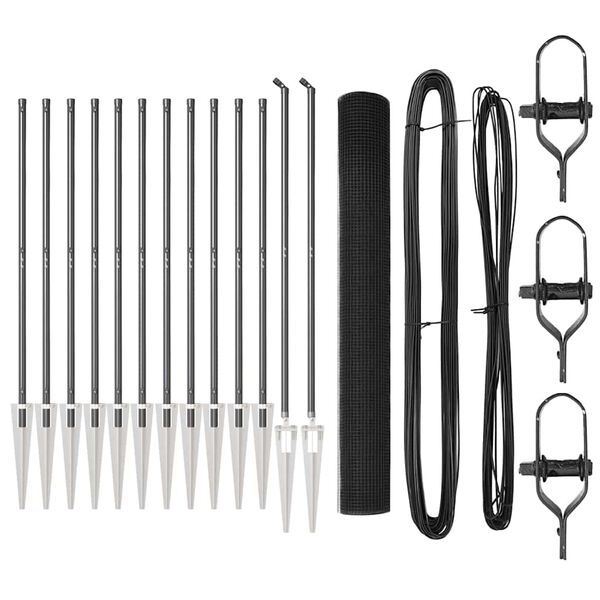 vidaXL Gjerdep&aring;le Gr&aring; 25 x 1,4 m (19 x 19 mm nett) St&aring;l og PVC