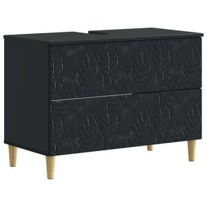 vidaXL Baderomsvaskeskap DELFT Svart 82 x 41 x 59 cm Konstruert tre