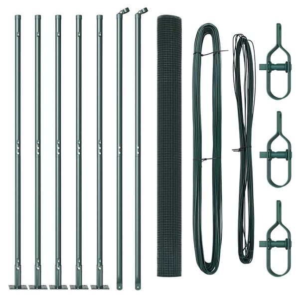 vidaXL Gjerdep&aring;le gr&oslash;nn 10 x 1,4 m (19 x 19 mm nett) St&aring;l og PVC