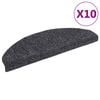 vidaXL Trappematter selvklebende 10 stk 65x21x4 cm m&oslash;rkegr&aring; halvrund store
