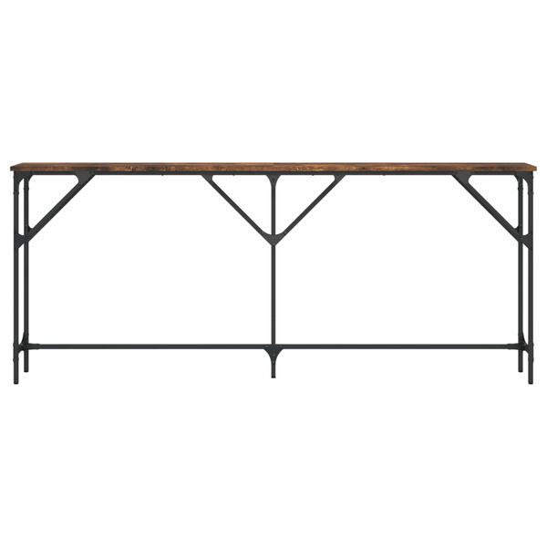 vidaXL Konsollbord røkt eik 180x23x75 cm konstruert tre