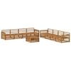 vidaXL Utend&oslash;rs sofa-sett 9 pcs Naturlig Solid akasietre
