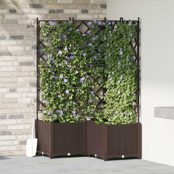 vidaXL Hageblomsterpotte 3 pcs Brun 80 x 80 x 143 cm St&aring;l