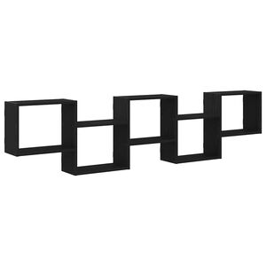 vidaXL Kubeformet vegghylle 5 rom svart konstruert tre