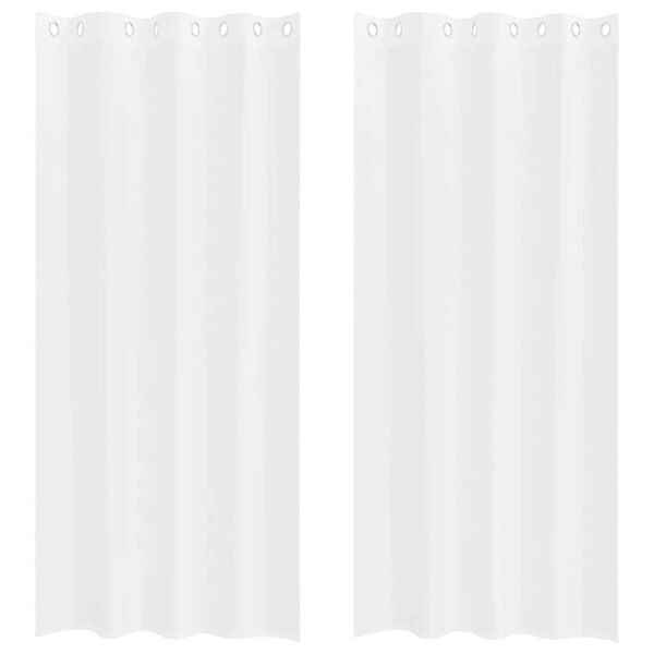 vidaXL Voile Gardin med gardiner 2 pcs Hvit 260 x 140 cm Polyester