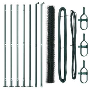 vidaXL Sekskantet gjerde med betongbase 10 x 1,6 m PVC-belagt st&aring;l