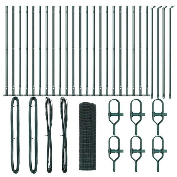 vidaXL Gjerdep&aring;le gr&oslash;nn 50 x 0,8 m (12 x 12 mm mesh) St&aring;l og PVC