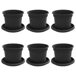 vidaXL Plantepotter 6 pcs Svart &Oslash; 12,5 x 10 cm Plast