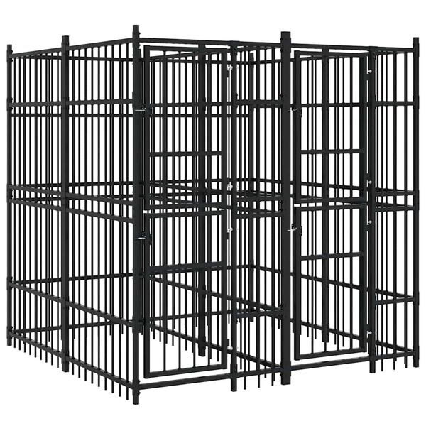 vidaXL Utend&oslash;rs hundeg&aring;rd st&aring;l 3,69 m&sup2;