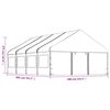 vidaXL Paviljong med tak hvit 8,92x5,88x3,75 m polyetylen