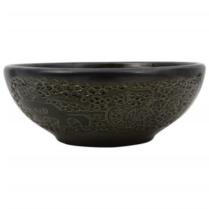 vidaXL Benkeservant svart rund &Phi;41x14 cm keramikk