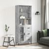 vidaXL Highboard betonggr&aring; 69,5x34x180 cm konstruert tre