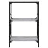 vidaXL Bokhylle 3 etasjer gr&aring; sonoma 59x35x90,5 cm konstruert tre
