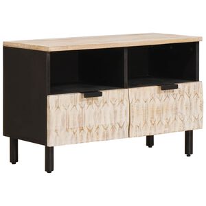 vidaXL TV-skap Hvit Vask Finish 70 x 33 x 46 cm Massiv mango tre