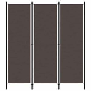 vidaXL Romdeler 3 paneler brun 150x180 cm