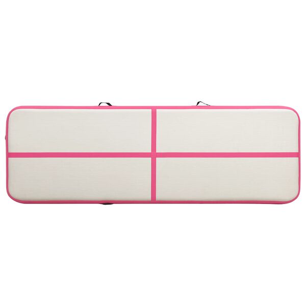 vidaXL Oppbl&aring;sbar gymnastikkmatte med pumpe 500x100x20 cm PVC rosa