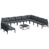vidaXL Hagesofa Set 11 stk. Svart St&aring;l
