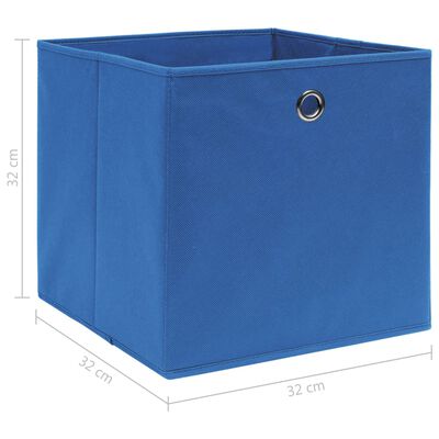 vidaXL Oppbevaringsbokser 4 stk blå 32x32x32 cm stoff
